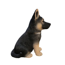 Load image into Gallery viewer, Adorable Shepherd Pup: Polyresin Figurine in Black and Brown

