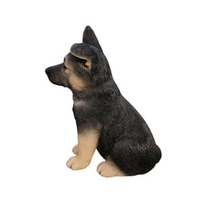 Load image into Gallery viewer, Adorable Shepherd Pup: Polyresin Figurine in Black and Brown
