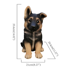 Load image into Gallery viewer, Adorable Shepherd Pup: Polyresin Figurine in Black and Brown
