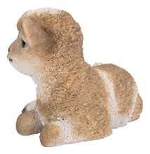 Load image into Gallery viewer, Small Brown &amp; White Baby Lamb Lying Down
