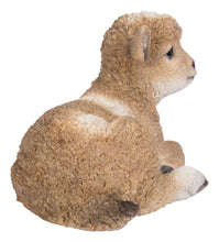 Load image into Gallery viewer, Small Brown &amp; White Baby Lamb Lying Down
