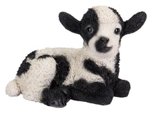 Load image into Gallery viewer, Small Black &amp; White Baby Lamb Lying Down
