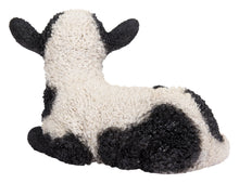 Load image into Gallery viewer, Small Black &amp; White Baby Lamb Lying Down
