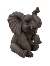 Load image into Gallery viewer, Elephant Baby Sitting W/Trunk Up Statue

