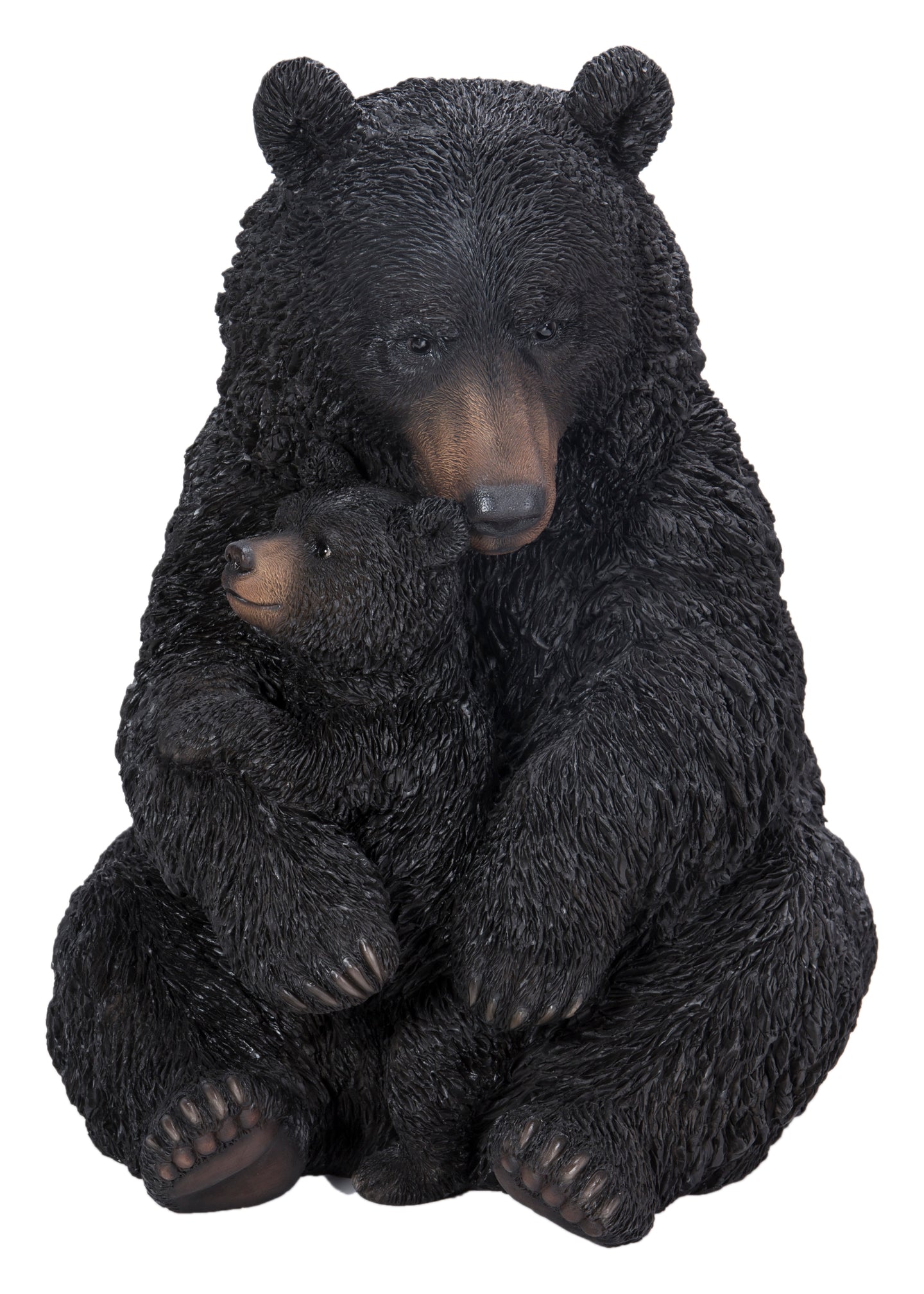 Large Black Bear Mother & Child Embracing
