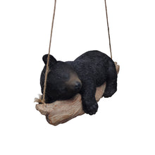 Load image into Gallery viewer, 87957-O - Suspended Cub Serenity: Striking Black Hanging Bear Polyresin Figurine
