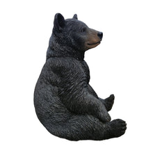 Load image into Gallery viewer, Onyx Guardian: Majestic Black Polyresin Sitting Bear Figurine

