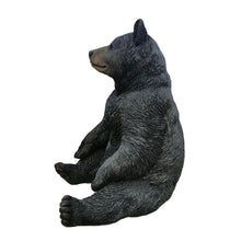 Load image into Gallery viewer, Onyx Guardian: Majestic Black Polyresin Sitting Bear Figurine
