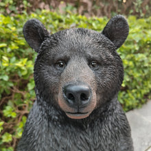 Load image into Gallery viewer, Onyx Guardian: Majestic Black Polyresin Sitting Bear Figurine
