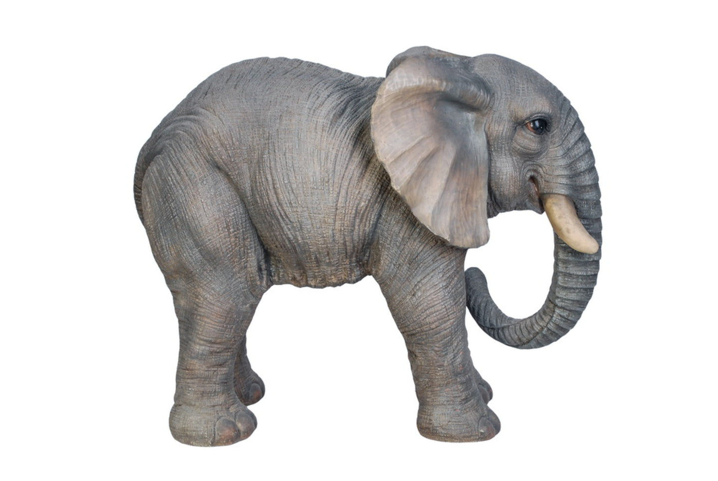 Elephant Standing W/Trunk Down Statue