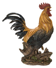 Load image into Gallery viewer, Large Rooster On A Wood Barrel
