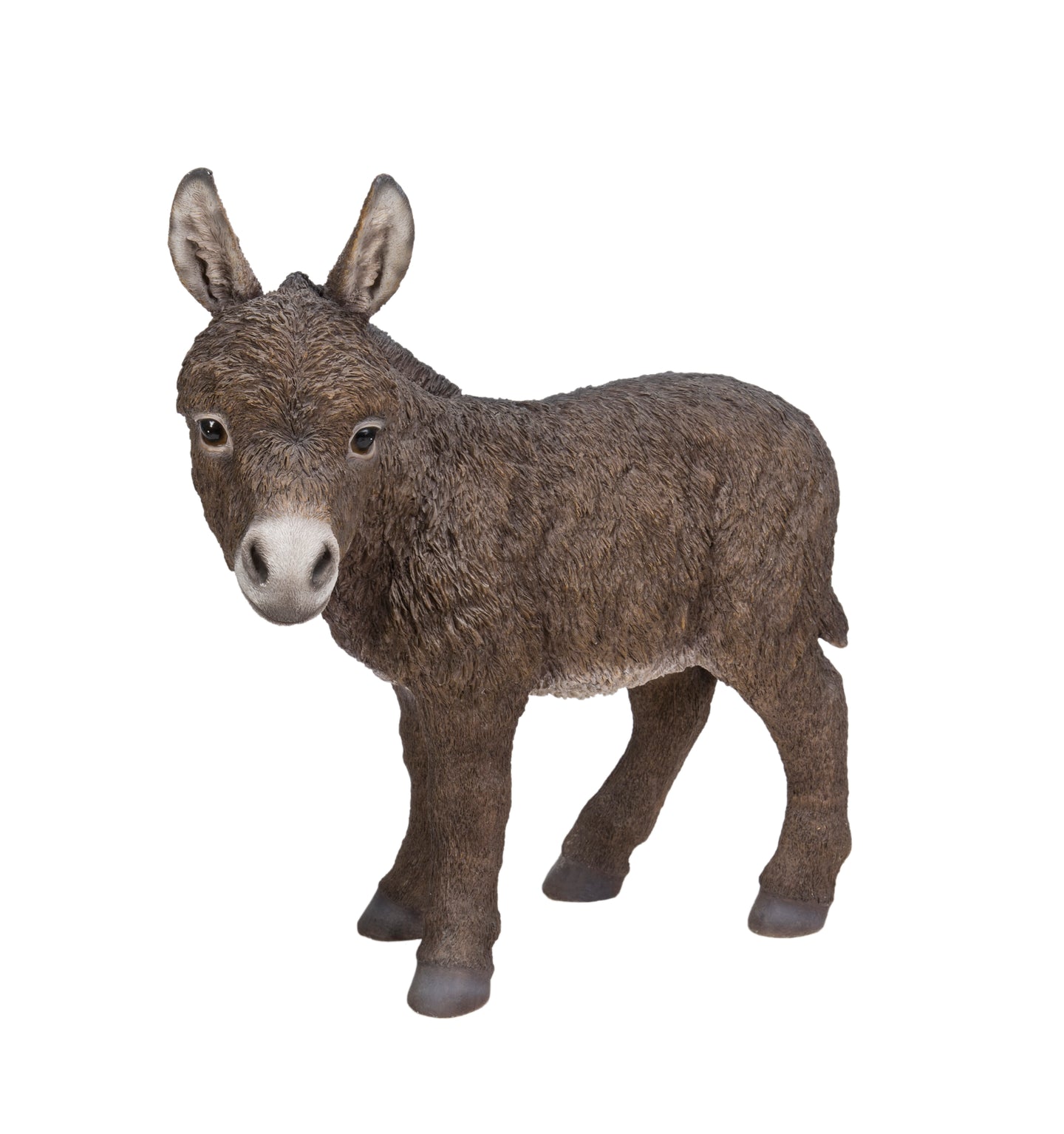 Standing Brown Donkey Looking Left Statue