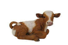 Load image into Gallery viewer, Brown &amp; White Cow Laying Down
