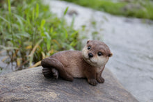 Load image into Gallery viewer, Otter Laying Back Statue

