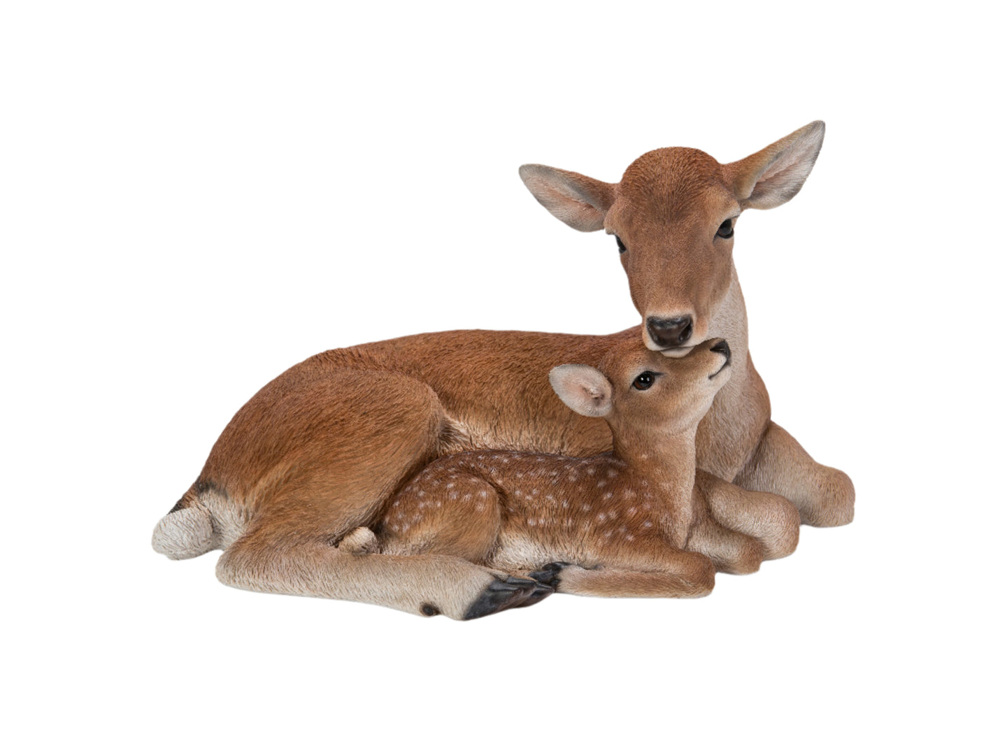 Cuddling Mother And Baby Deer Garden Statue
