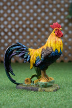 Load image into Gallery viewer, Coloured Rooster Standing On Corn Statue
