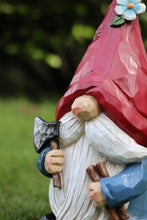 Load image into Gallery viewer, 14in Garden Gnome Chopping Wood
