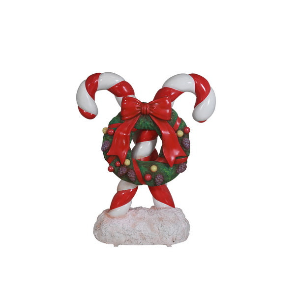 Candy Cane With Wreath 40Inch