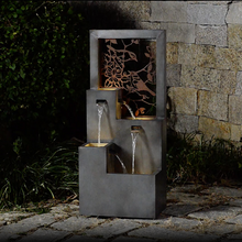 Load image into Gallery viewer, Metal Water Fountain with Bird Design and LED Lights - Outdoor
