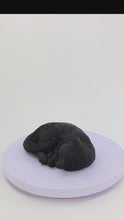 Load and play video in Gallery viewer, 87728-E - Nocturnal Elegance: Black Polyresin Sleeping Cat Figurine
