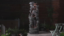 Load and play video in Gallery viewer, LED 4-Tier Stacked Rock Water Fountain
