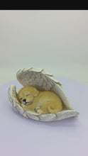 Load and play video in Gallery viewer, 87630-B - Sunny Serenity: Radiant Yellow Polyresin Angel Dog Figurine
