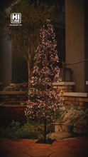Load and play video in Gallery viewer, 71&quot; H I/0 Black Flowering Twinkling LED Tree
