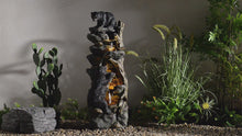 Load and play video in Gallery viewer, 37&quot; H Bear Climbing Water Fountain Outdoor W/LEDs
