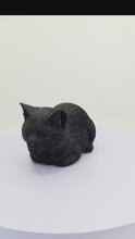Load and play video in Gallery viewer, 87729-E - Serenity Snooze: Chic Black Polyresin Napping Cat Figurine
