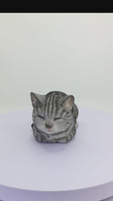 Load and play video in Gallery viewer, 87729-D - Tabby Tranquility: Whimsical Black Polyresin Napping Cat Figurine
