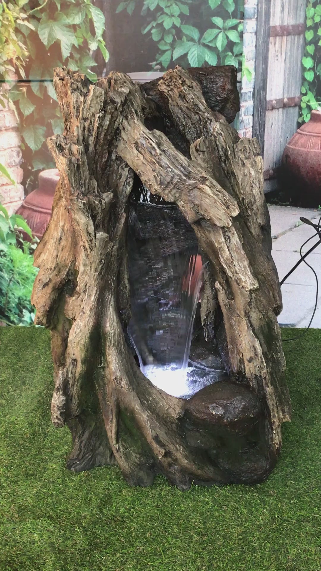 Tree Trunk Fountain W/LED