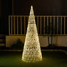 Load image into Gallery viewer, 37522-L - Twinkling 1450 LED Christmas Cone Tree with Warm White &amp; Cold White Lights

