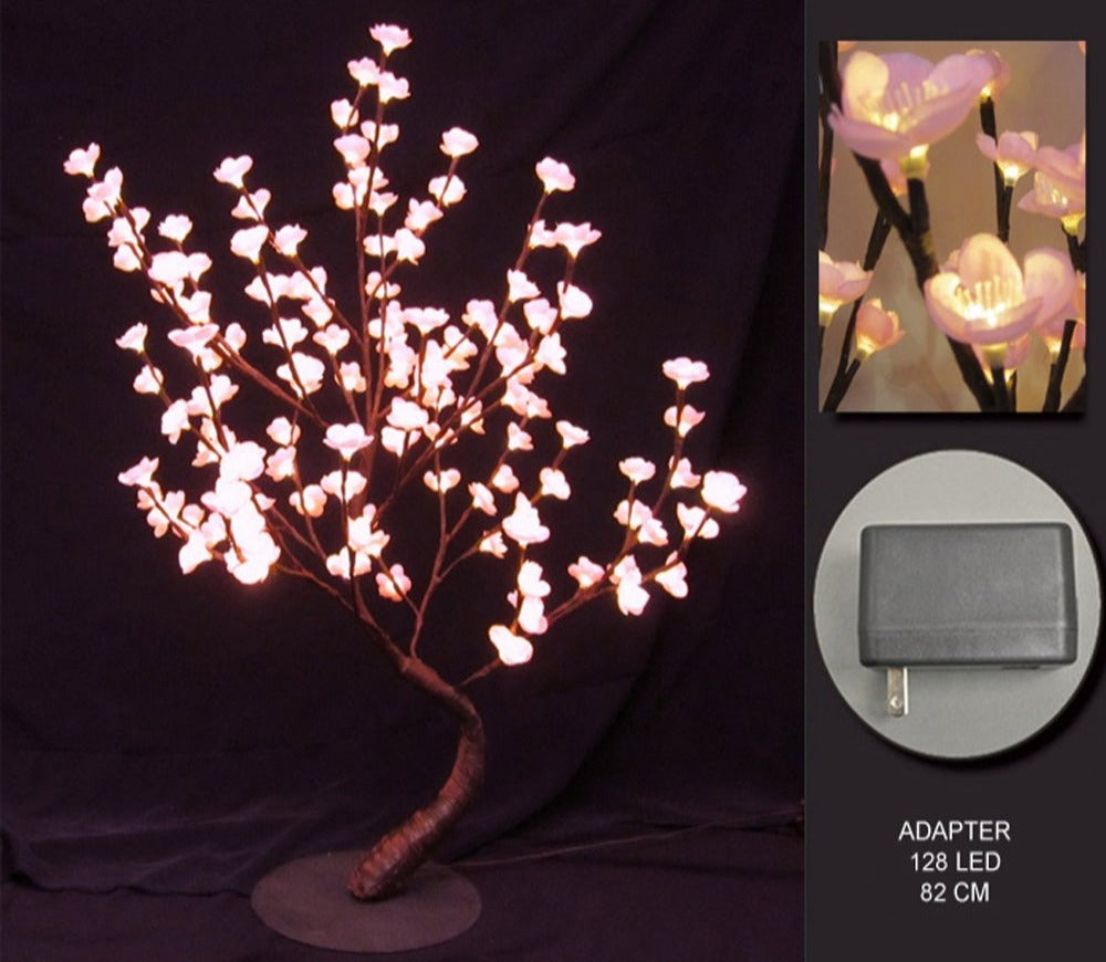 37367-128 - Floral Lights-Pink Bonsai Tree Ac-128Led