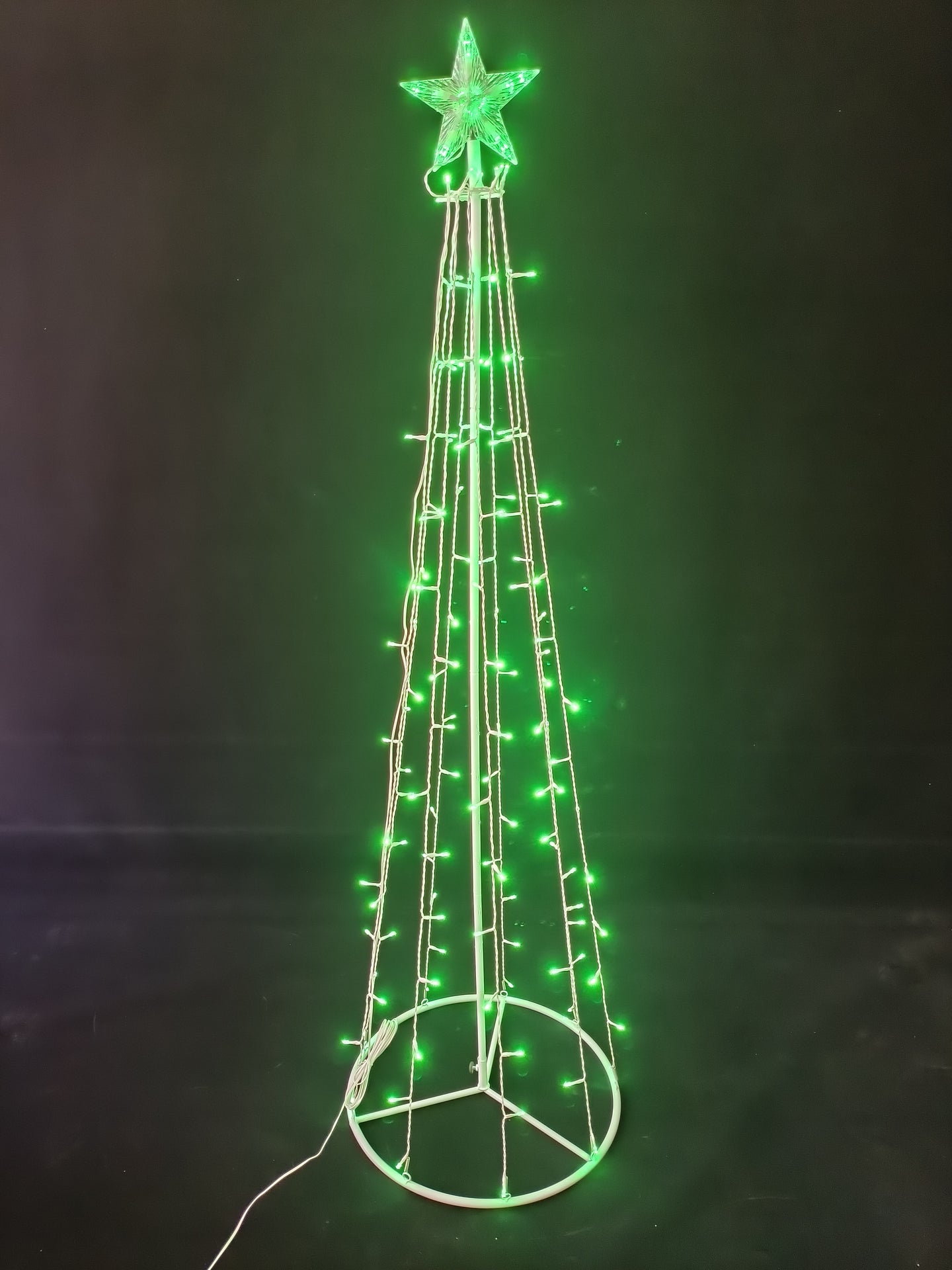 37510-GN - LED Metal Decorative Tree with Top Star - Green