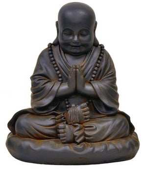77112 - Clayfibre-Buddha Praying-Black Rust