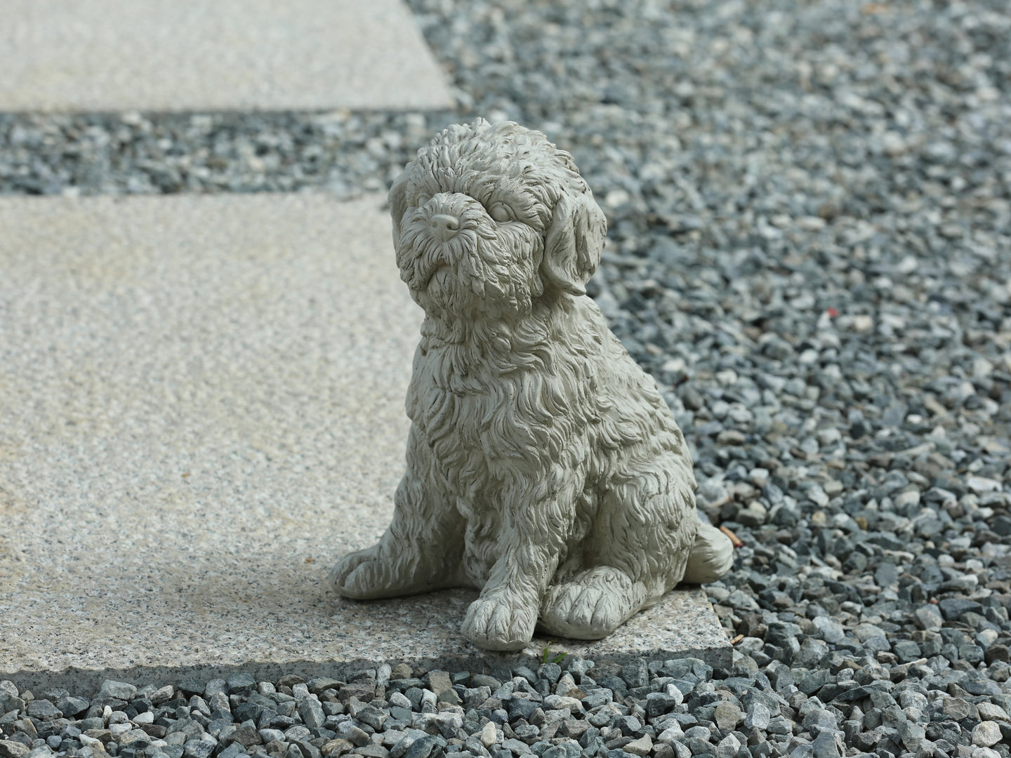 77131-C - Tranquil Guardian Curled Sitting Dog Memorial Statue