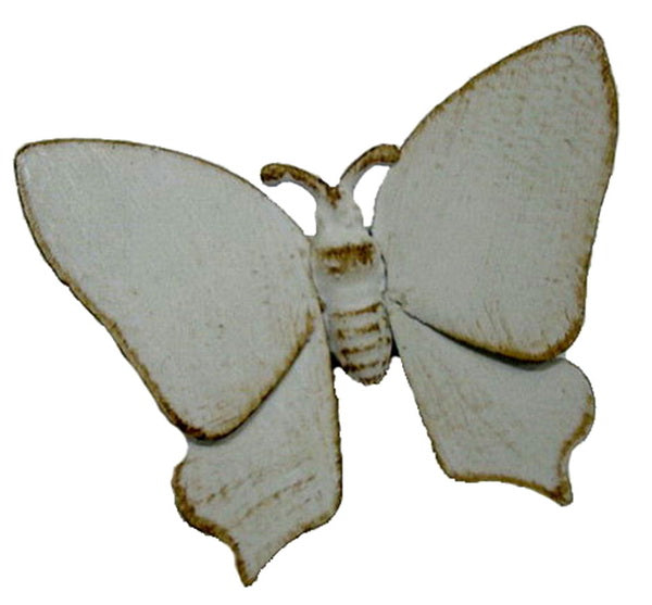 78624-L - Magnetic Butterfly Lg. Antiq. White-Glows In Dark-2 Pc.Min.