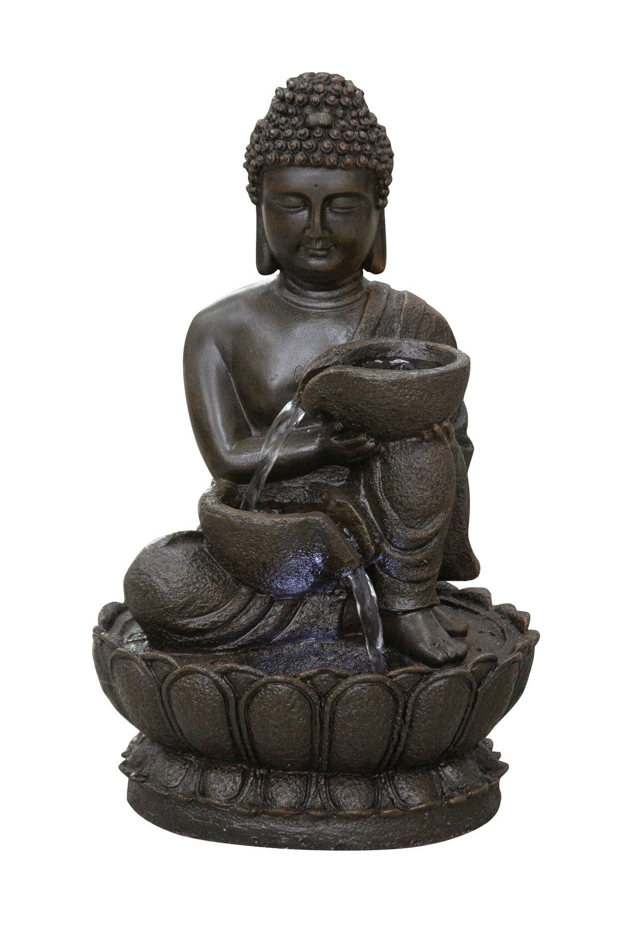 Buddha Fountain W/led For Tabletop DŽcor Hi-Line Gift Ltd.