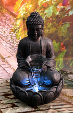 Load image into Gallery viewer, Meditating Buddha Fountain with LED
