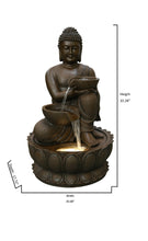 Load image into Gallery viewer, Large Buddha Fountain With Warm White Led Hi-Line Gift Ltd.
