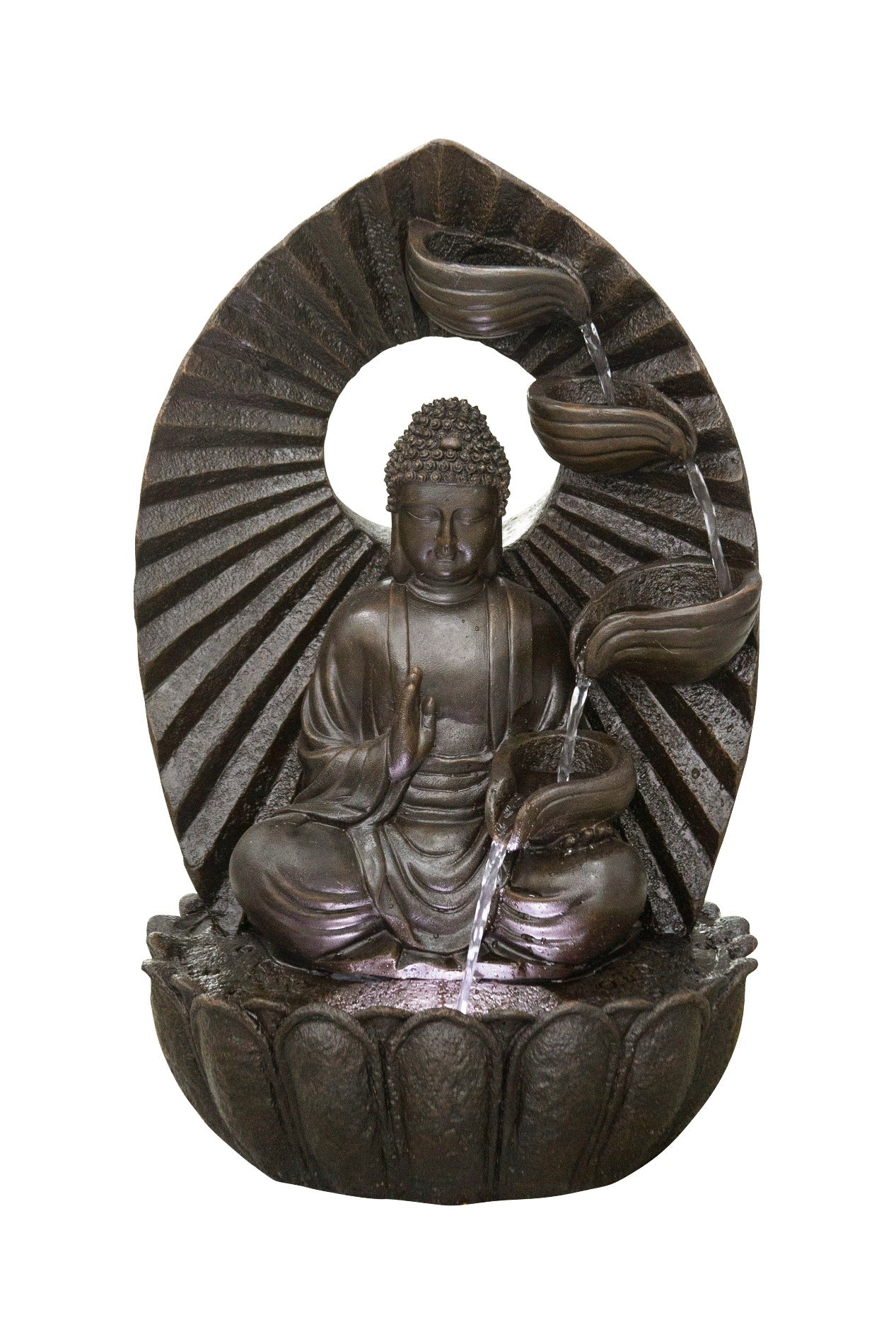 Stacking Bowls Buddha Fountain W/wt Led Hi-Line Gift Ltd.