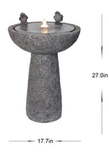 Load image into Gallery viewer, Natural Finish Bird Bath Fountain Outdoor With Warm White Led Hi-Line Gift Ltd.
