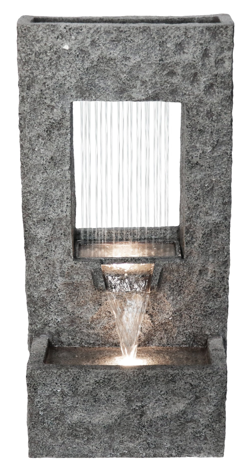 Rectangular Waterfall Fountain With Warm White Leds Hi-Line Gift Ltd.