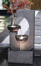 Load image into Gallery viewer, Contemporary Semi-circle Tiered Fountain Outdoor With Warm White Leds Hi-Line Gift Ltd.
