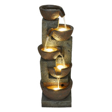 Load image into Gallery viewer, 79751 - 32&quot; H Stacking Bowls Fountain with 4 Warm White LEDS
