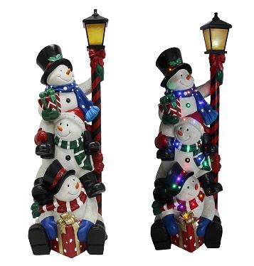 85119 - Stacking Snowmen Lamp Post W/50 Leds - In/Outdoor 49In H