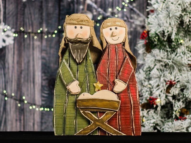 85255-E - Wooden Nativity 25.5 Inch H In/Outdoor