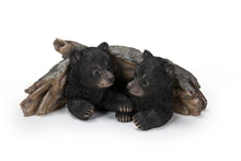 Load image into Gallery viewer, 87957-E - Black Bear Cubs Hiding Under Log Statue
