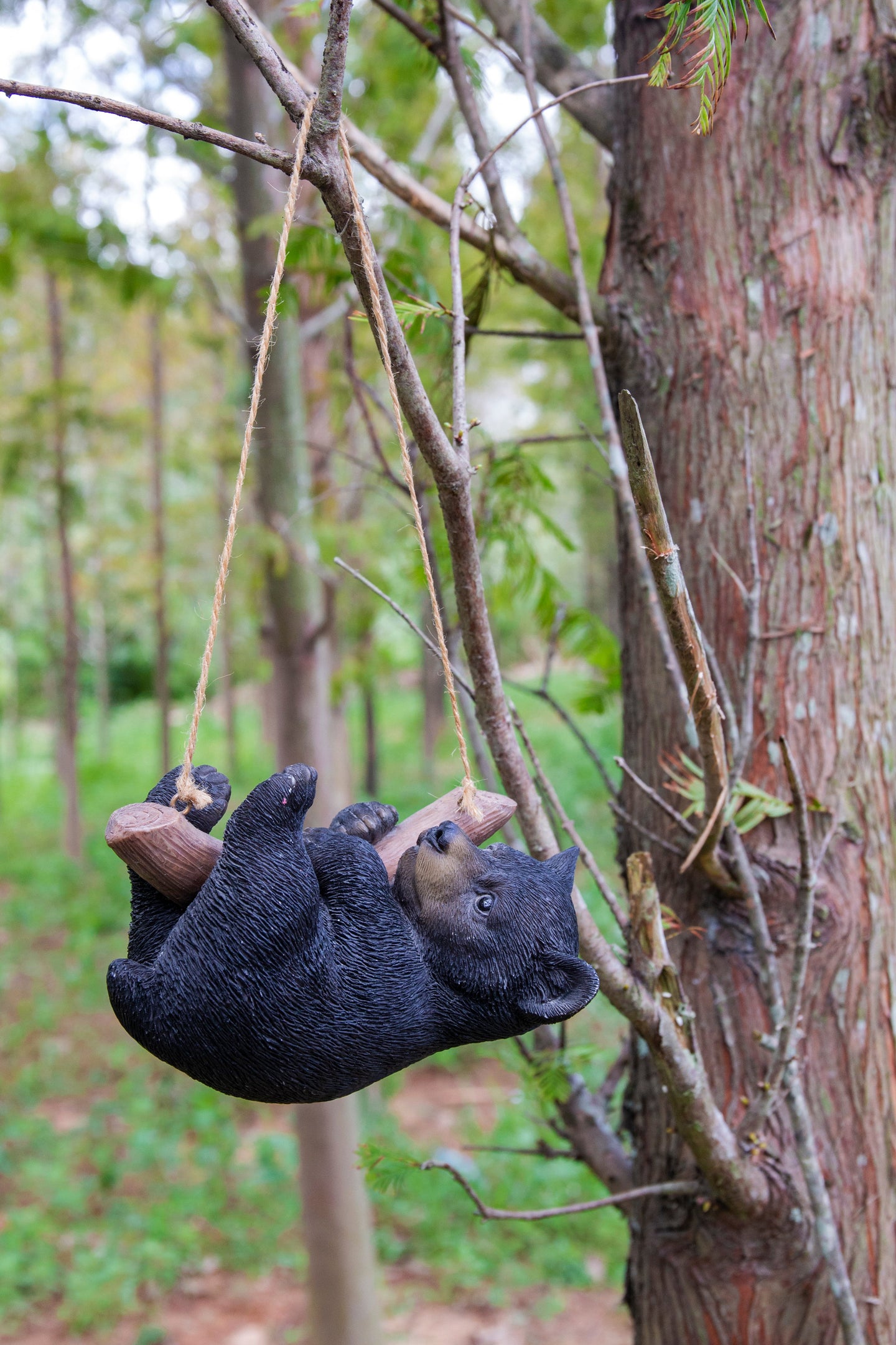 87957-H - Hanging Black Bear Lying Branch