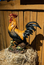 Load image into Gallery viewer, Large Rooster On A Wood Barrel
